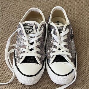 Converse Women’s Sneakers - Silver Sequins